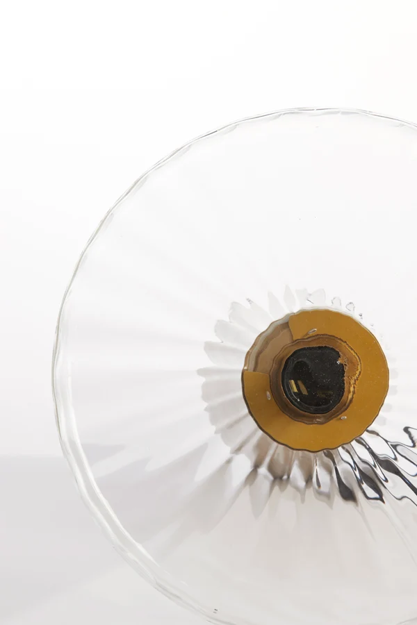 Table lamp 30x45 cm PLEAT glass clear+gold