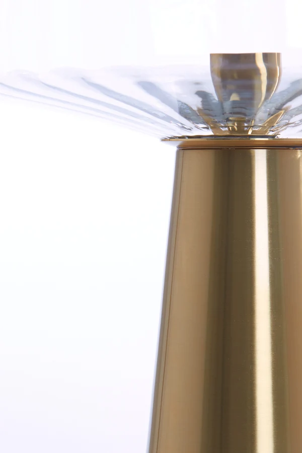 Table lamp 30x45 cm PLEAT glass clear+gold