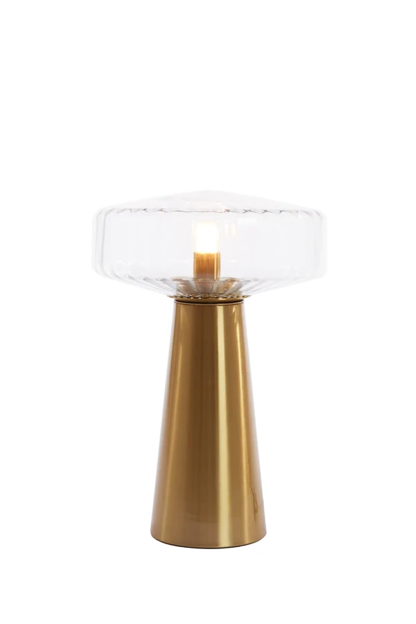 Table lamp 30x45 cm PLEAT glass clear+gold