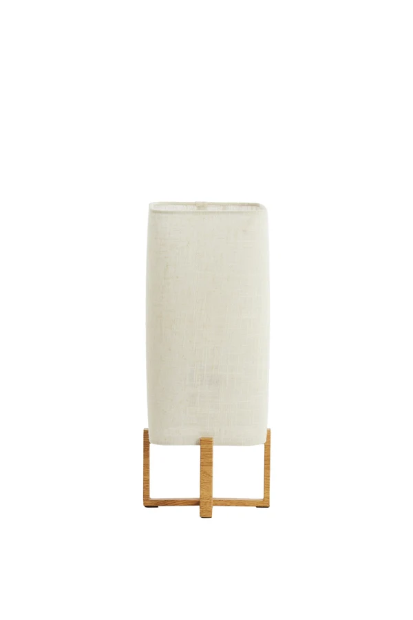 Table lamp 16,5x16,5x39 cm WYN wood prnt natural+linen cream