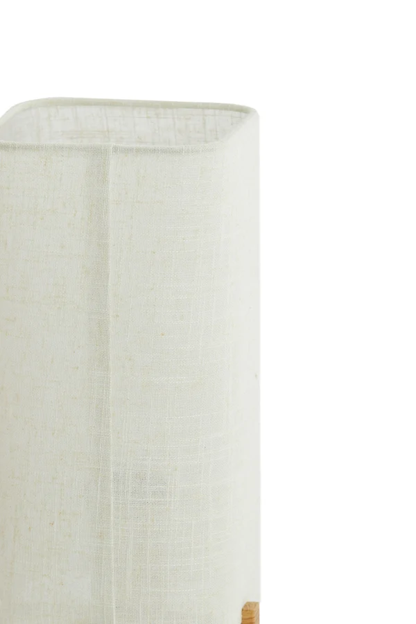 Table lamp 16,5x16,5x39 cm WYN wood prnt natural+linen cream