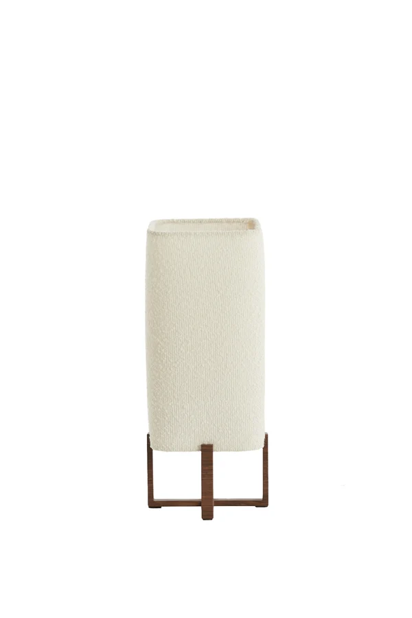 Table lamp 16,5x16,5x39 cm WYN wood prnt d brwn+bouclé cream