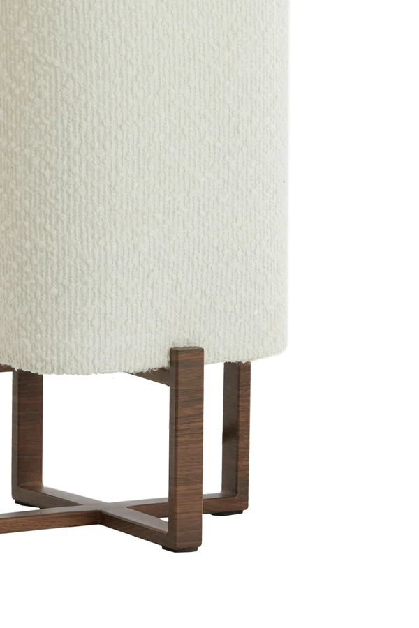 Table lamp 16,5x16,5x39 cm WYN wood prnt d brwn+bouclé cream