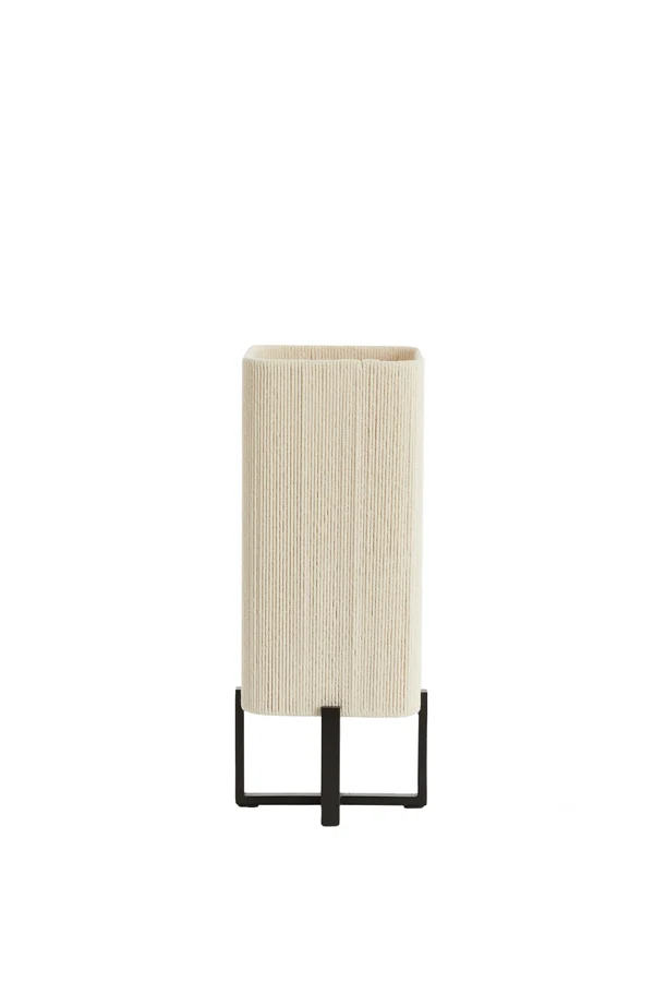 Table lamp 16,5x16,5x39 cm WYN matt black+rope cream