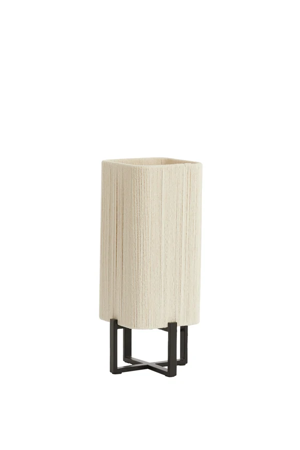 Table lamp 16,5x16,5x39 cm WYN matt black+rope cream