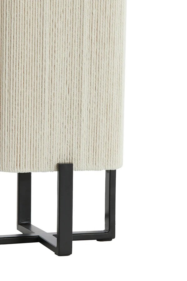 Table lamp 16,5x16,5x39 cm WYN matt black+rope cream