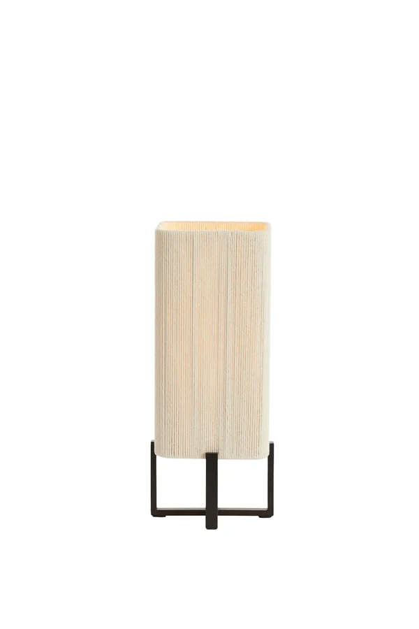 Table lamp 16,5x16,5x39 cm WYN matt black+rope cream