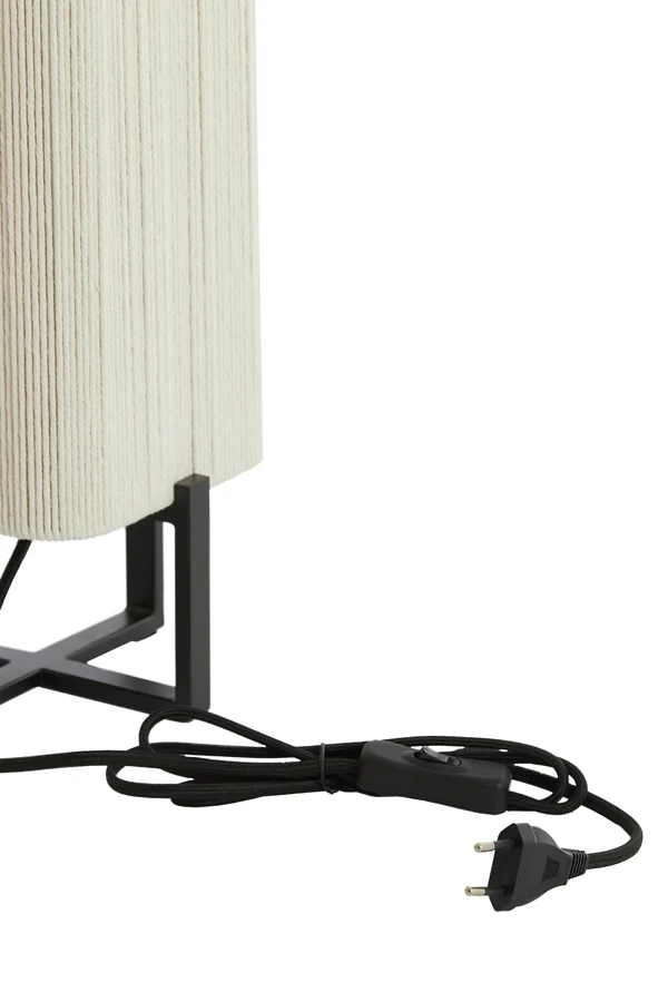 Table lamp 16,5x16,5x39 cm WYN matt black+rope cream
