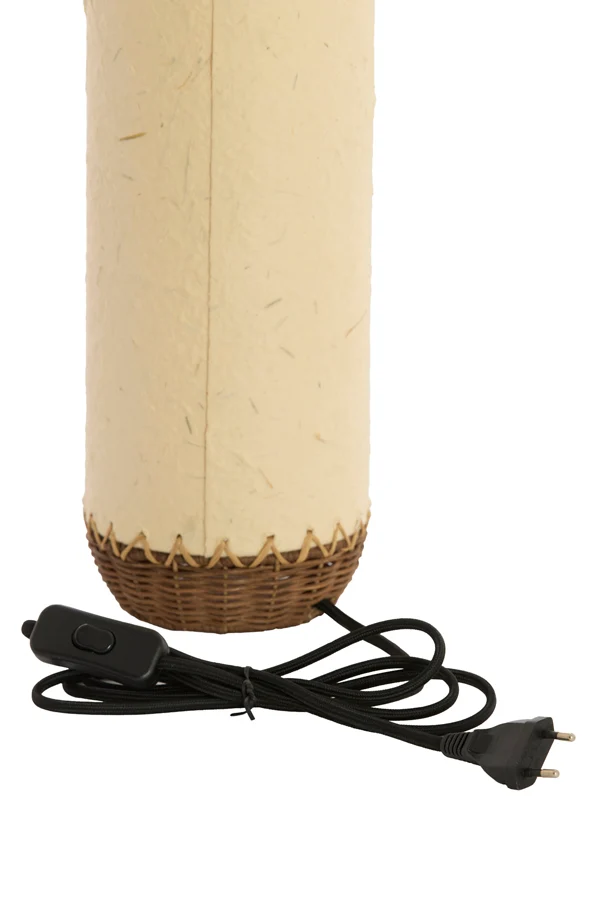 Table lamp 15x49 cm TIO paper beige+rattan dark brown
