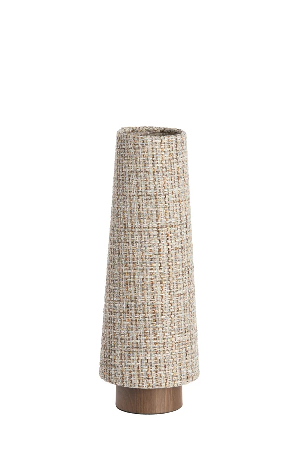 Table lamp 15x42 cm HOWIE wood print dark brown+light brown