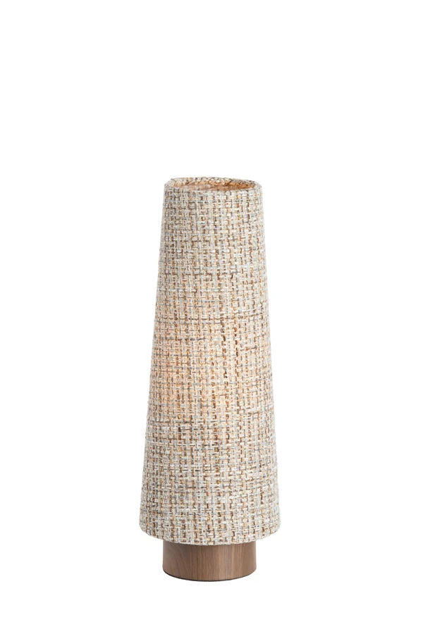 Table lamp 15x42 cm HOWIE wood print dark brown+light brown