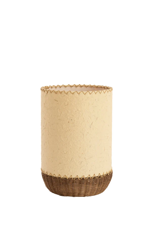 Table lamp 24x36 cm TIO paper beige+rattan dark brown