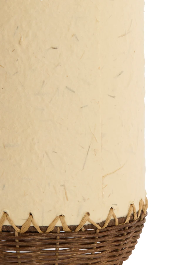 Table lamp 24x36 cm TIO paper beige+rattan dark brown