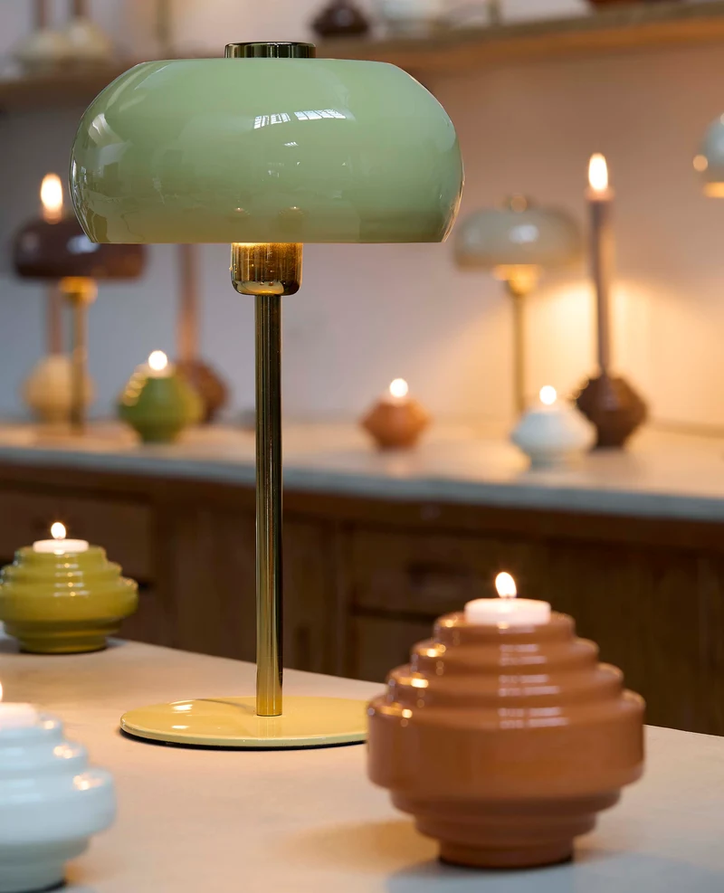 Table lamp 23x40 cm SURIN shiny light green+gold