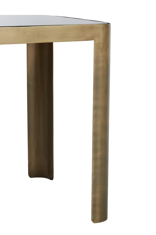Side table S/2 30x30x40+45x45x50 cm OXE ant. br+smoked gl.