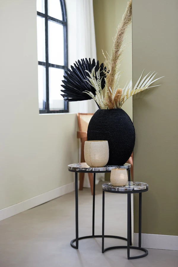 Side table S/2 28x42+41x50 cm AXAT agate brown+black