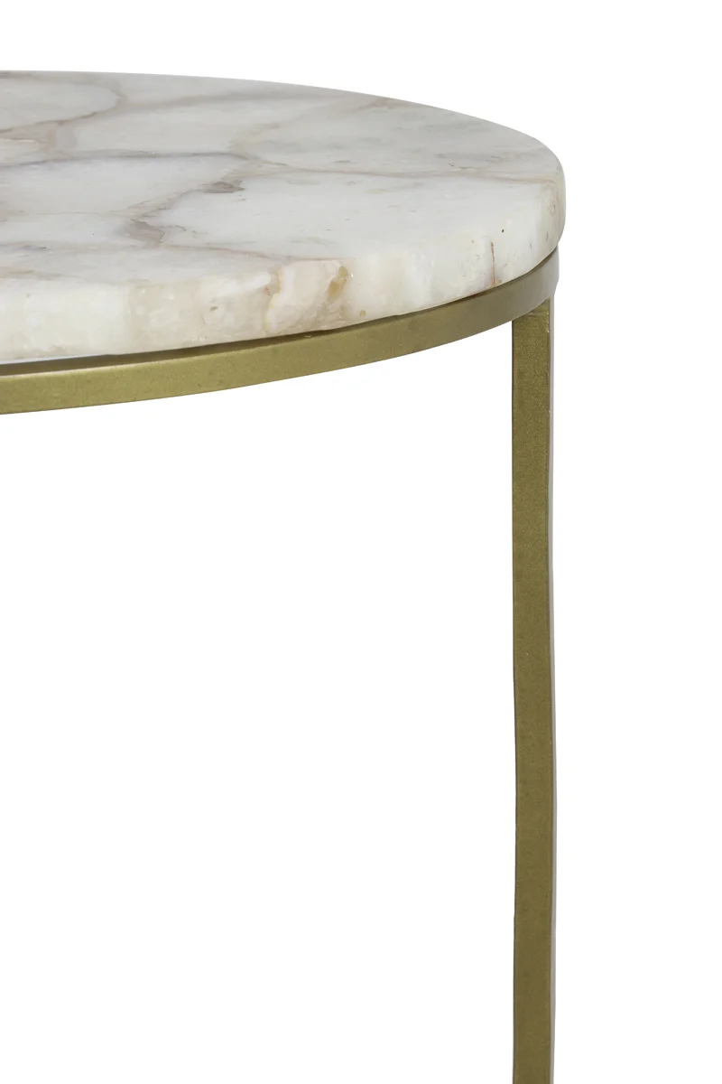 Side table S/2 28x42+41x50 cm AXAT agate antique bronze