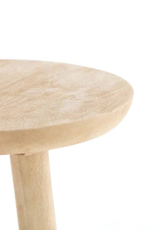 Side table+floor lamp 40x135 cm TOLFA wood natural+m black