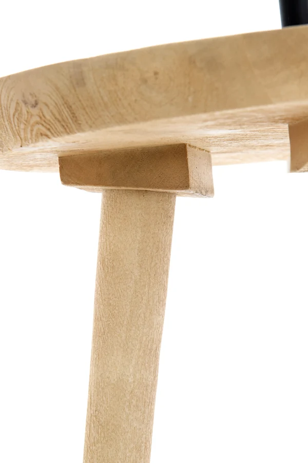 Side table+floor lamp 40x135 cm TOLFA wood natural+m black
