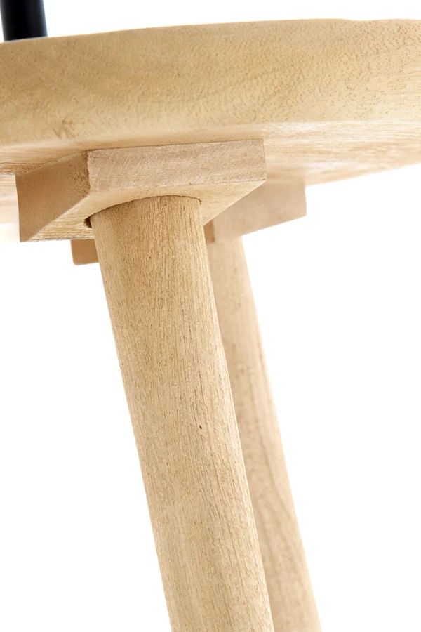 Side table+floor lamp 40x135 cm TOLFA wood natural+m black