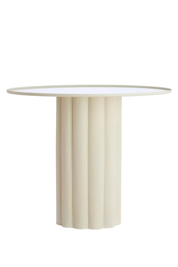 Side table 91,5x75 cm ROSARIO mirror clear+cream