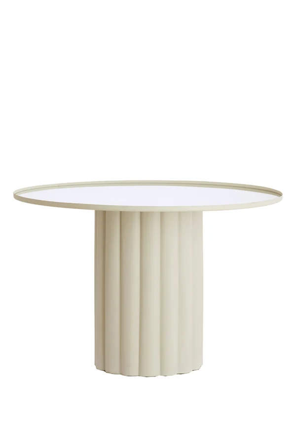 Side table 91,5x60,5 cm ROSARIO mirror clear+cream