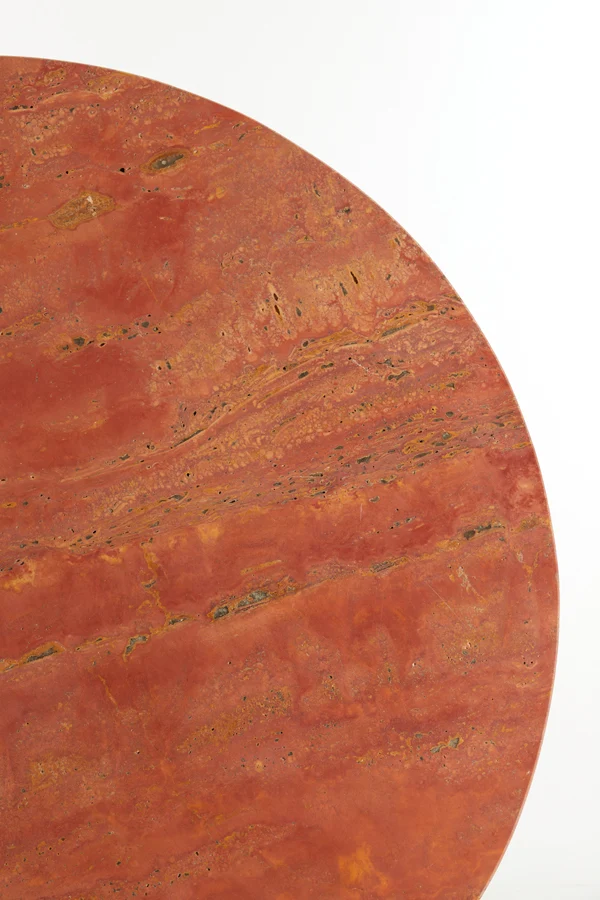 Side table 75x38 cm DOLIN red travertine+dark brown
