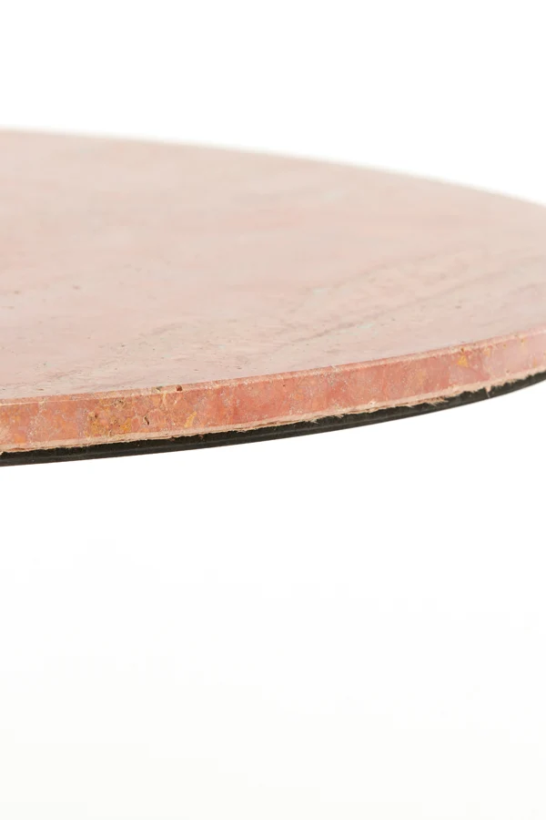 Side table 75x38 cm DOLIN red travertine+dark brown