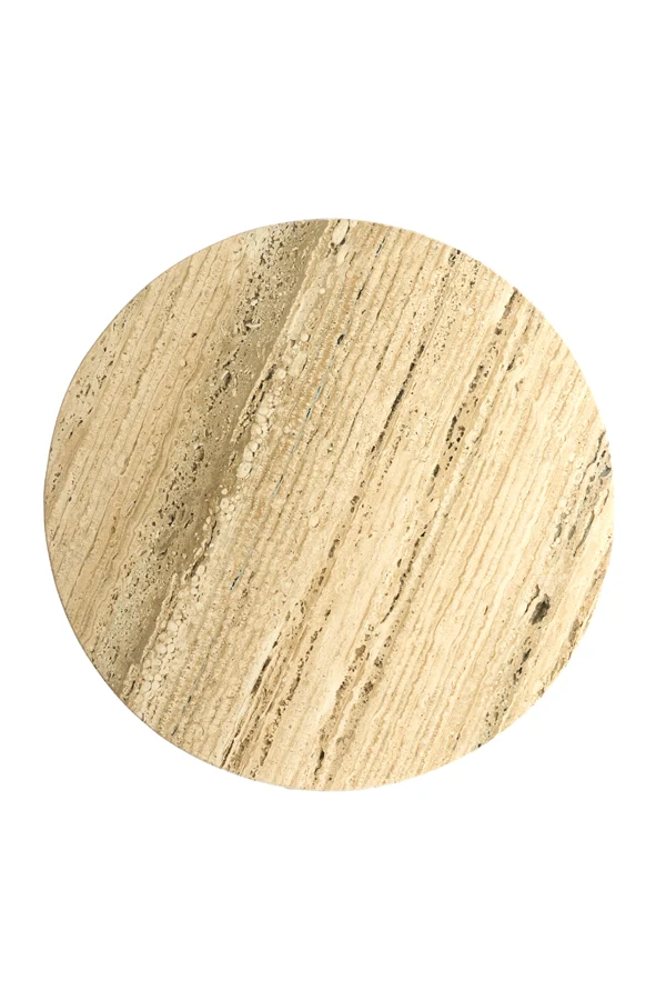 Side table 52x58 cm BAHIA sand travertine+antique bronze