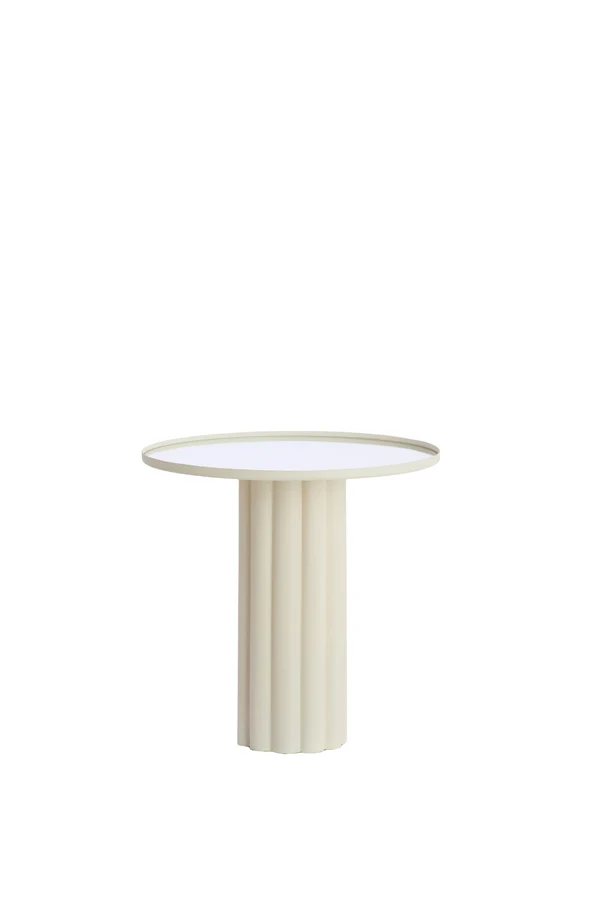 Side table 51x50 cm ROSARIO mirror clear+cream
