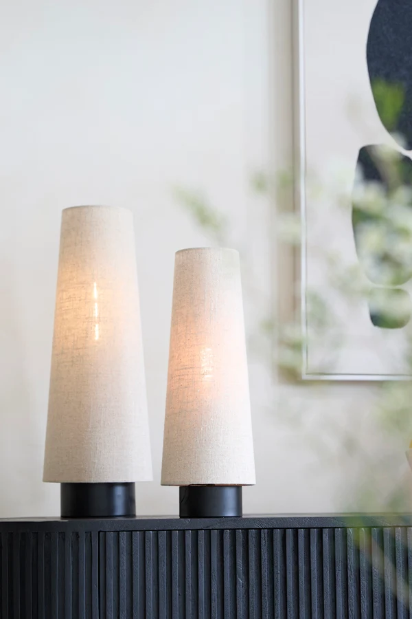 Table lamp 15x42 cm HOWIE matt black+natural