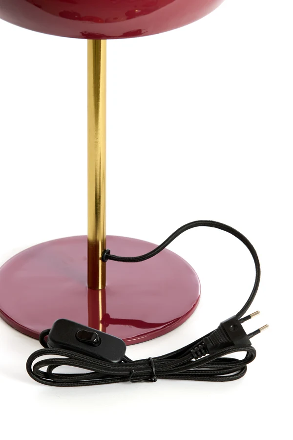 Table lamp 23x40 cm SURIN shiny burgundy+gold