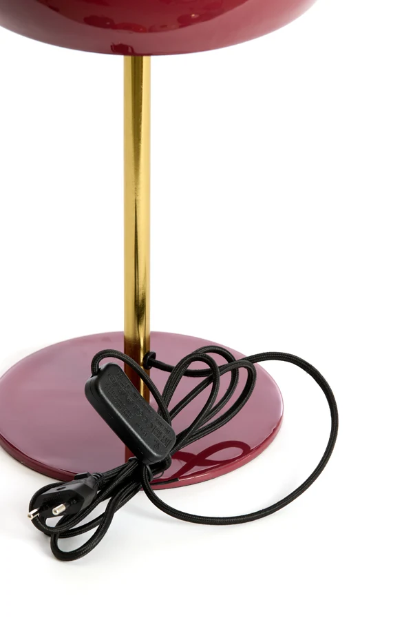 Table lamp 23x40 cm SURIN shiny burgundy+gold