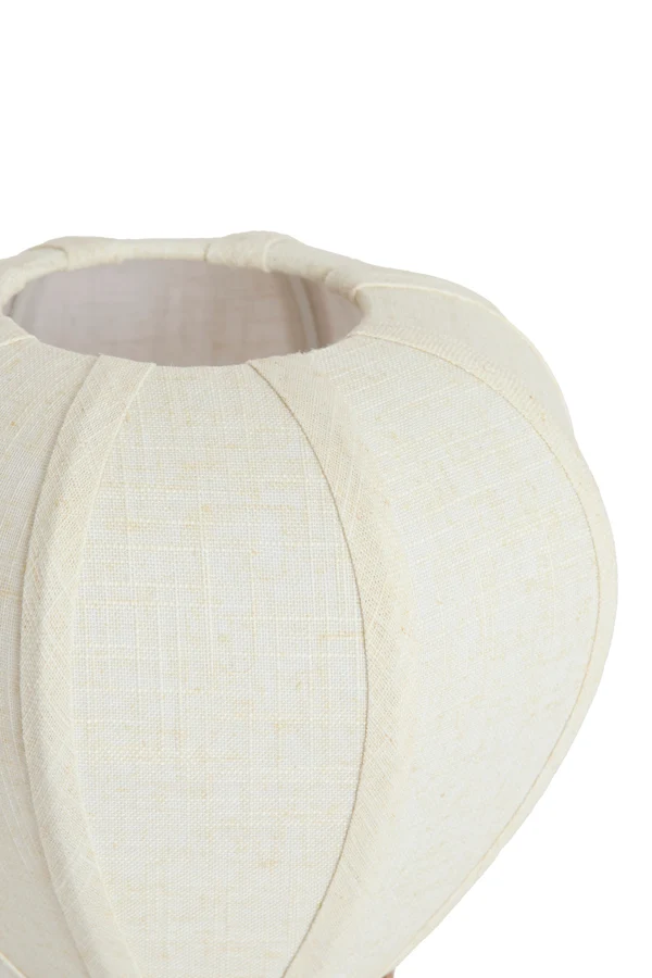 Table lamp 23x23,5 cm KYZO wood print natural+linen cream
