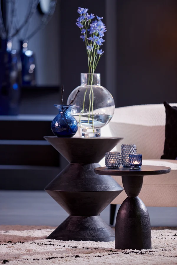 Side table 40x50 cm TORIR mango wood matt black