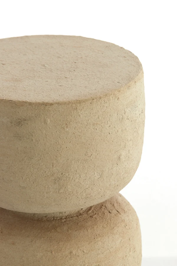 Side table 29x51 cm JALON papier mâché beige