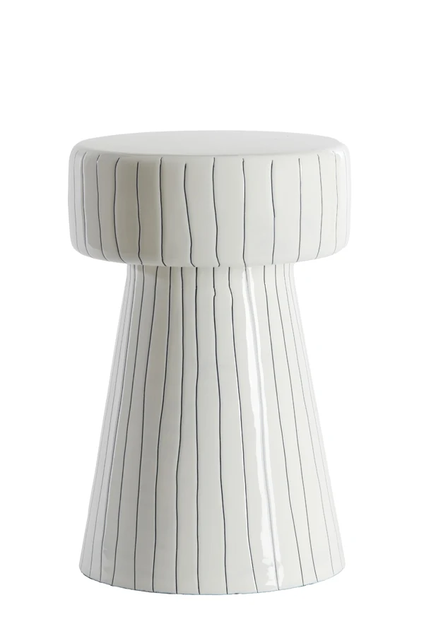 Side table 29x47 cm DAKWA shiny white+black