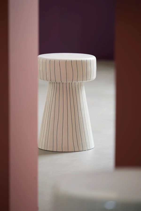 Side table 29x47 cm DAKWA shiny white+black