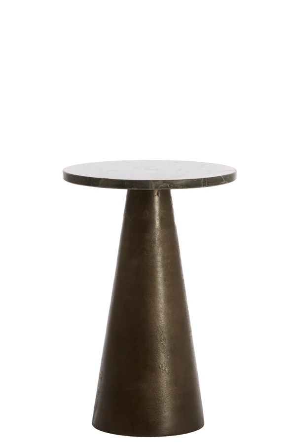 Side table 29x43 cm YNEZ dark brown marble+dark brown
