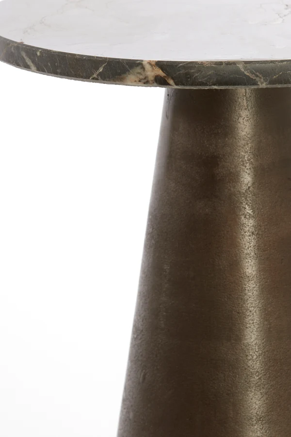 Side table 29x43 cm YNEZ dark brown marble+dark brown