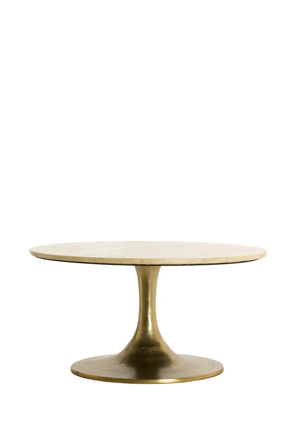 Side table 74x36 cm TOMAR sand-pink marble+light gold