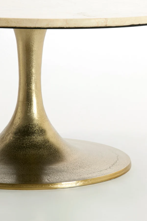 Side table 74x36 cm TOMAR sand-pink marble+light gold