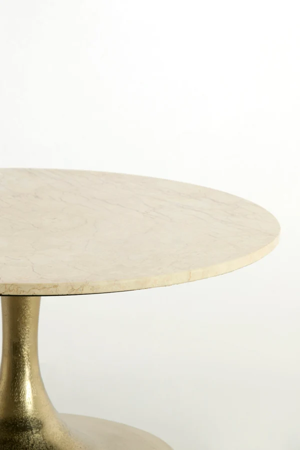 Side table 74x36 cm TOMAR sand-pink marble+light gold