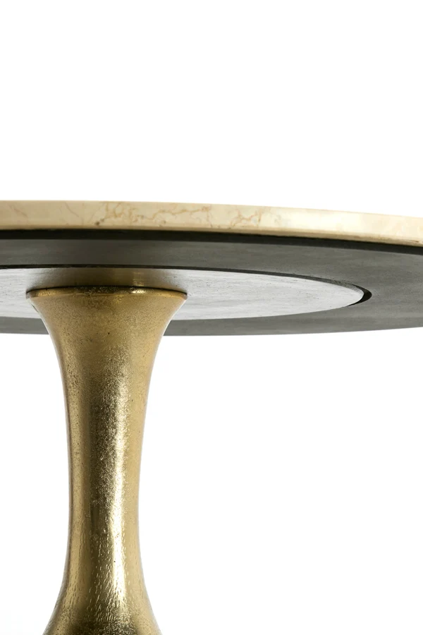 Side table 74x36 cm TOMAR sand-pink marble+light gold
