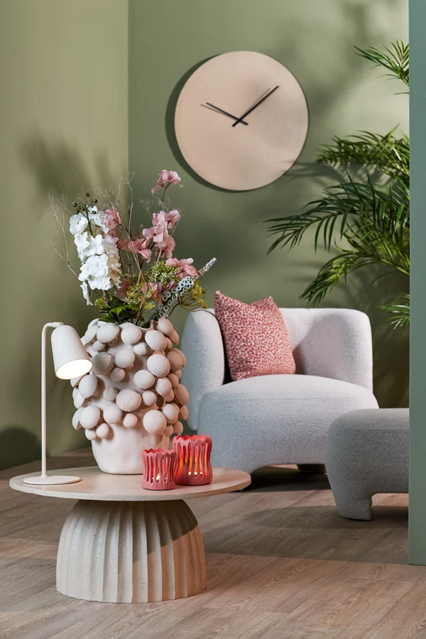 Side table 70x33,5 cm VEGLIA matt sand+light brown spotted