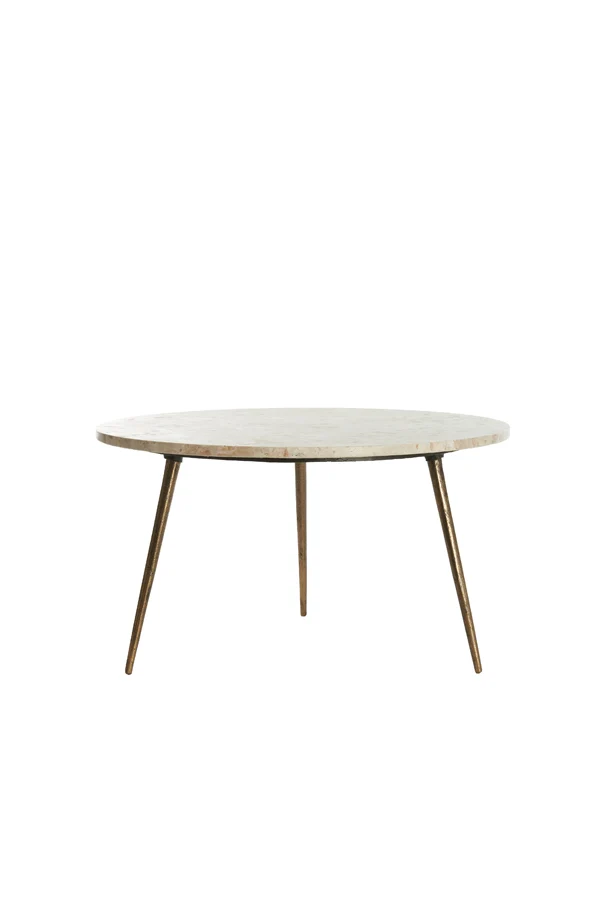 Side table 67x37 cm ZECA taupe marble+antique bronze