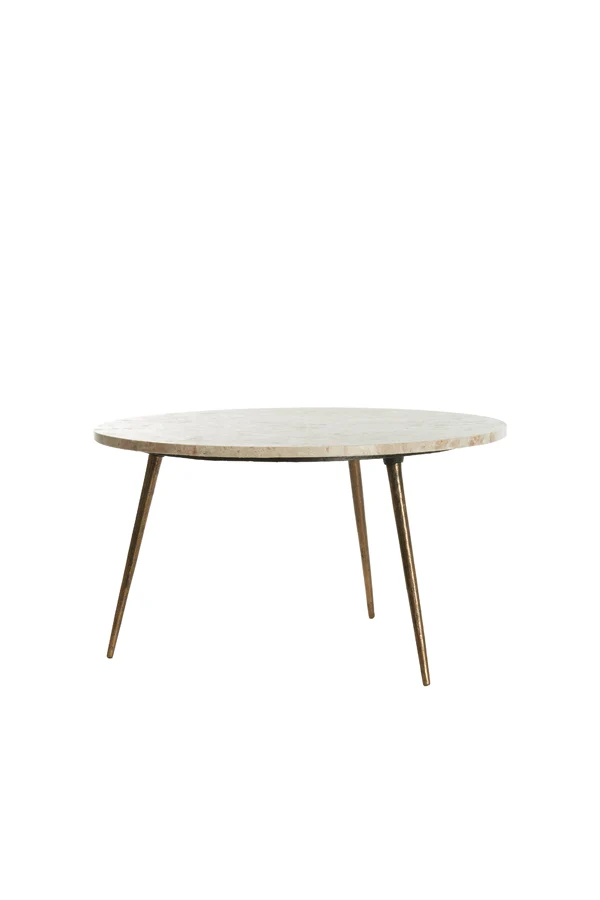 Side table 67x37 cm ZECA taupe marble+antique bronze