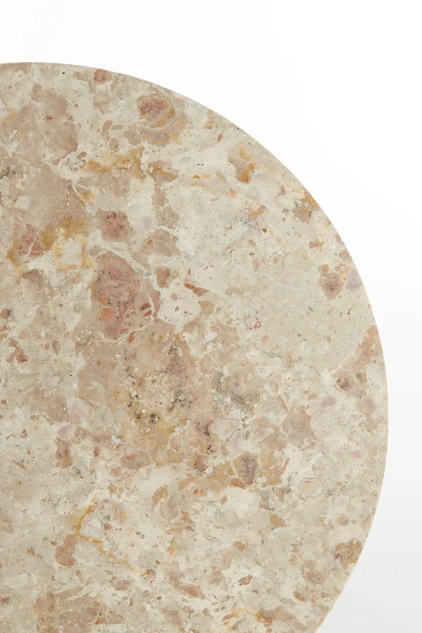 Side table 67x37 cm ZECA taupe marble+antique bronze