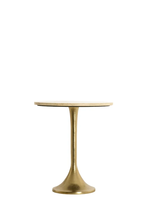 Side table 48x53 cm TOMAR sand-pink marble+light gold