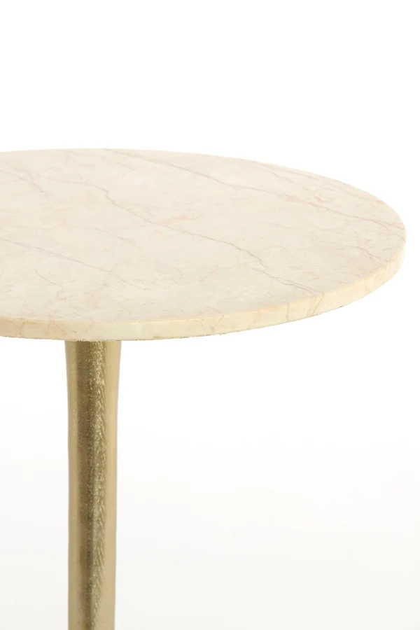 Side table 48x53 cm TOMAR sand-pink marble+light gold